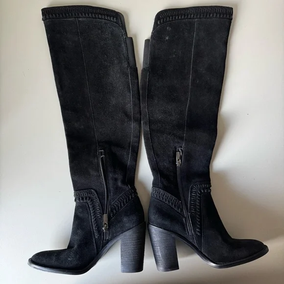 Vince Camuto Madolee Over The Knee Black Suede Boots Size 7.5 - Picture 4 of 14